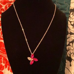 Pink flower necklace